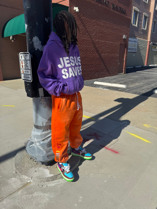 2.) Orange Essential Joggers