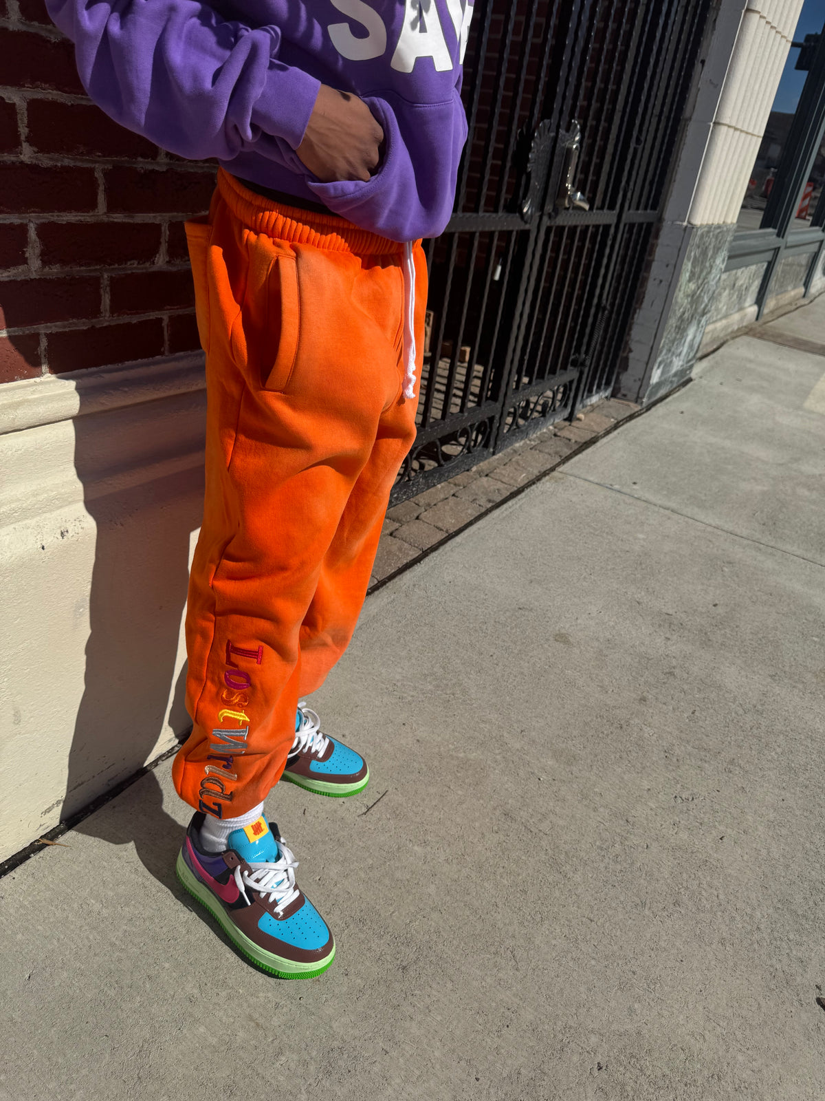 2.) Orange Essential Joggers